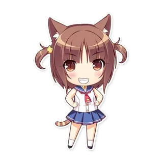😁 anime, catgirl, chibi, kawaii, cute whatsapp sticker