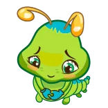 🙁 毛毛虫, 可爱, 卡通, 昆虫, 友善, 绿色 whatsapp sticker