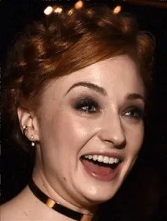 😂 Sophie Turner celebrity, woman, actress, portrait, red hair telegram sticker
