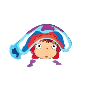 😮 Ponyo Anime, Fisch, Meer, Süß, Cartoon whatsapp sticker