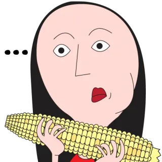 😑 Mais, Essen, Cartoon, Figur, Landwirtschaft, Gemüse telegram sticker
