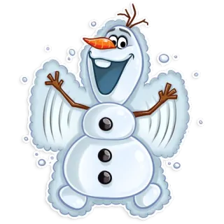 😇 Olaf Frozen 雪だるま, 漫画, キャラクター, ディズニー, アナと雪の女王, オラフ telegram sticker
