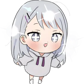 🤩 anime, chibi, cute, character, girl, sparkle, cartoon telegram sticker