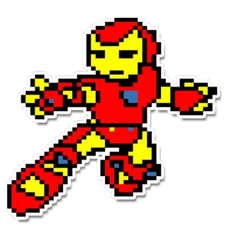 😡 Iron Man Iron Man, Marvel, superhero, pixel art, character telegram sticker