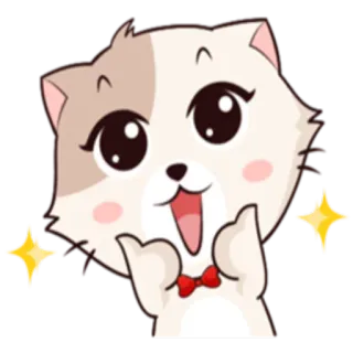👍 chat, mignon, animal, kawaii, autocollant, dessin animé telegram sticker