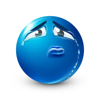 😢 Emoji, Triste, Llorando, Azul, Emoción, Cara, Deprimido whatsapp sticker