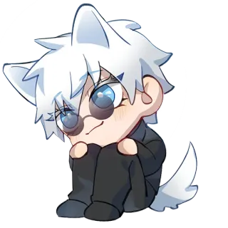 😇 Anime, Chibi, Chien, Mignon, Gojo Satoru telegram sticker