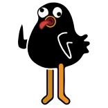 🤪 głupkowaty, kreskówka, śmieszny, postać, ptak, głupi telegram sticker
