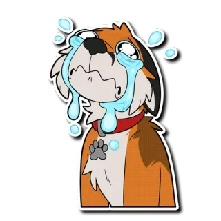😭 llorando, triste, perro, lágrimas, dibujos animados telegram sticker