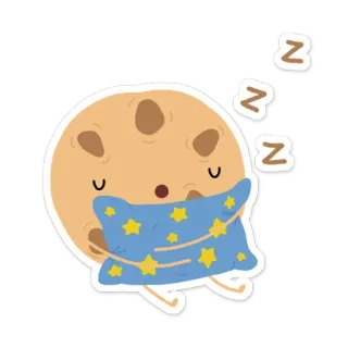 😴 lune, dormir, oreiller, étoiles, dessin animé telegram sticker