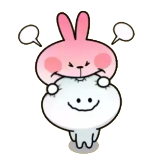 😬 зайчик, кролик, милый, наклейка, животное, мультфильм whatsapp sticker