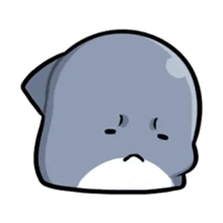 😕 슬픈, 동물, 스티커, 만화, 고래 telegram sticker