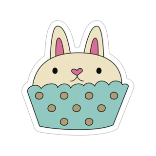 😐 rabbit, bunny, cute, cupcake, animal whatsapp sticker