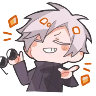 ⭕️ Anime, Chibi, Lunettes, Suffisant, Personnage d'anime telegram sticker