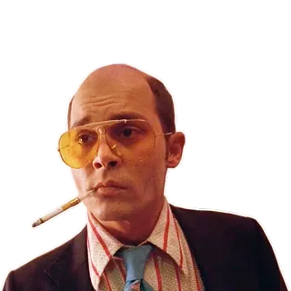 😟 Dr. Gonzo Fear and Loathing in Las Vegas personaje, película, drogas, cigarrillo, gafas, dr. gonzo whatsapp sticker