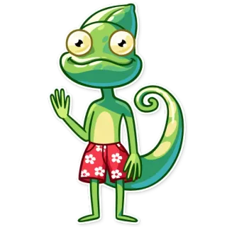 ✋ chameleon, animal, lizard, cartoon, sticker, illustration, reptile, cute telegram sticker