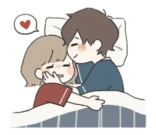 🌟 cinta, pasangan, hati, kasih sayang, imut, kartun whatsapp sticker