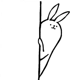 👀 coniglio, cartone animato, animale, carino telegram sticker