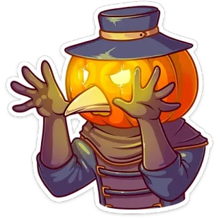 🎃 тыква, Хэллоуин, пугало, костюм, осень telegram sticker