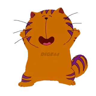 🤩 DIGE44 猫, 動物, 漫画, オレンジ, イラスト, ステッカー telegram sticker