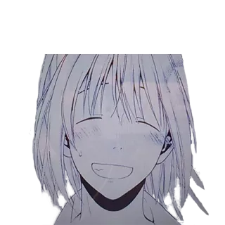 😬 Anime, Mangá, Garota, Sorriso, Feliz, Fofo telegram sticker