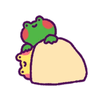 ❤️ rã, taco, fofo, animal, desenho animado, comida telegram sticker