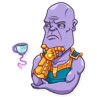 🤔 Thanos Thanos, Marvel, villain, supervillain, comic book telegram sticker