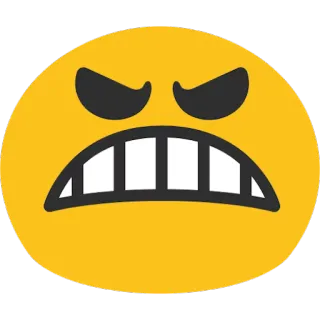 😬 emoji, zły, wściekły, sfrustrowany, wyraz, twarz, emocja telegram sticker