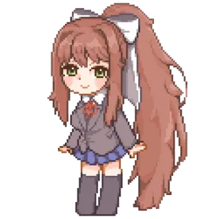 😍 Monika Doki Doki Literature Club! anime, manga, video game, chibi, cute, monika, doki doki literature club telegram sticker