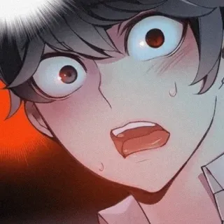 🍇 shocked, anime, manga, cartoon, surprise, eyes wide telegram sticker
