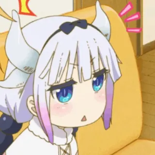 🍬 Kanna Kamui Miss Kobayashi's Dragon Maid 애니메이션, 칸나 카무이, 드래곤 메이드, 귀여운, 카와이, 만화, 표정 whatsapp sticker