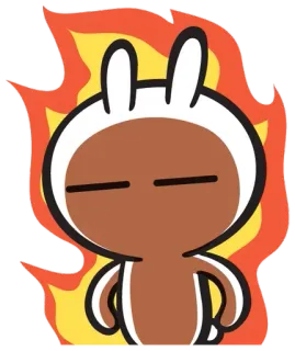 🔥 conejo, conejo, llamas, fuego, animal, enojado whatsapp sticker