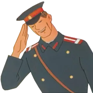 👮 militaire, salut, uniforme, armée, soldat telegram sticker