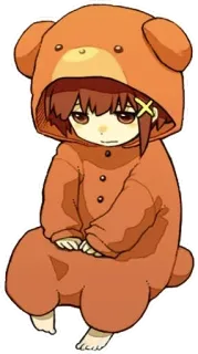 🐻 anime, cartoon, bear, onesie, cute, kawaii telegram sticker