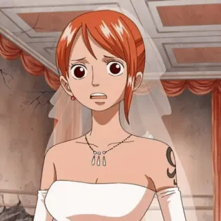 🧡 Nami One Piece 애니메이션, 원피스, 나미, 결혼식, 신부 telegram sticker