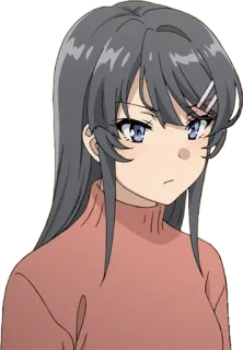 😞 Mai Sakurajima Rascal Does Not Dream of Bunny Girl Senpai anime, girl, sakurajima, mai, rascal, bunny girl, cute telegram sticker