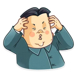 😮 Kim Jong-un cartoon, north korea, dictator, political figure, kim jong-un, korean leader telegram sticker