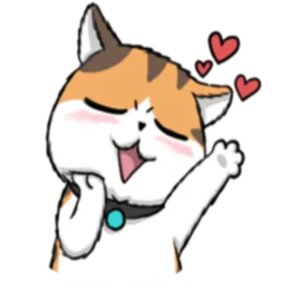☺️ кот, милый, эмодзи, счастливый, сердечки telegram sticker
