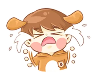 😭 crying, sad, cartoon, boy, tears, anime telegram sticker