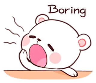 😴 Boring entediante, fofo, urso, desenho animado, sonolento, bocejo telegram sticker
