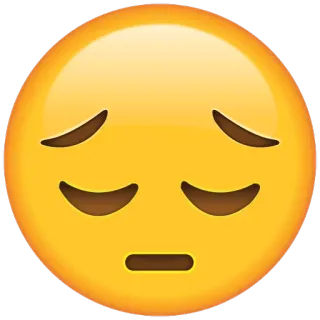 😔 эмодзи, грустный, унылый, выражение, чувство, желтое лицо telegram sticker