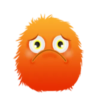 😔 triste, emoji, soffice, arancione, carino, cartone animato telegram sticker