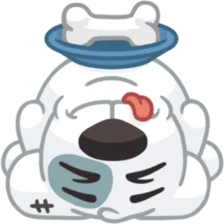 😋 dog, bone, cute, animal, cartoon telegram sticker