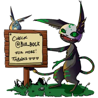 ⚠️ CHECK @BIA_BOCK FOR more! THANKS ♡♡♡ creatura, fantasy, mostro, animale, segno, arte digitale telegram sticker