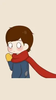 🌟 dibujos animados, invierno, bufanda, guantes, lindo, ilustración telegram sticker