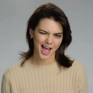 😉 Kendall Jenner donna, modella, celebrità, occhiolino, ritratto telegram sticker