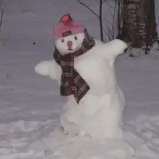 ☃️ pupazzo di neve, inverno, neve, all'aperto, festivo, vacanze, stagionale telegram sticker