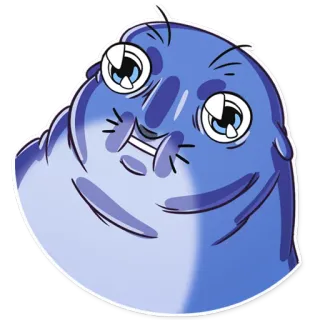 😍 Dibujo animado, Mancha, Divertido, Personaje, Azul, Pegatina whatsapp sticker