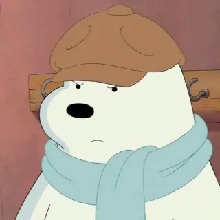 ✨ Ice Bear We Bare Bears Dibujos animados, Oso, Oso polar, Invierno, Bufanda, Gorro, We Bare Bears telegram sticker