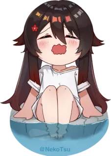 😭 @NekoTsu Anime, Fille, Chibi, Mignon, Dessin animé, Fanart whatsapp sticker